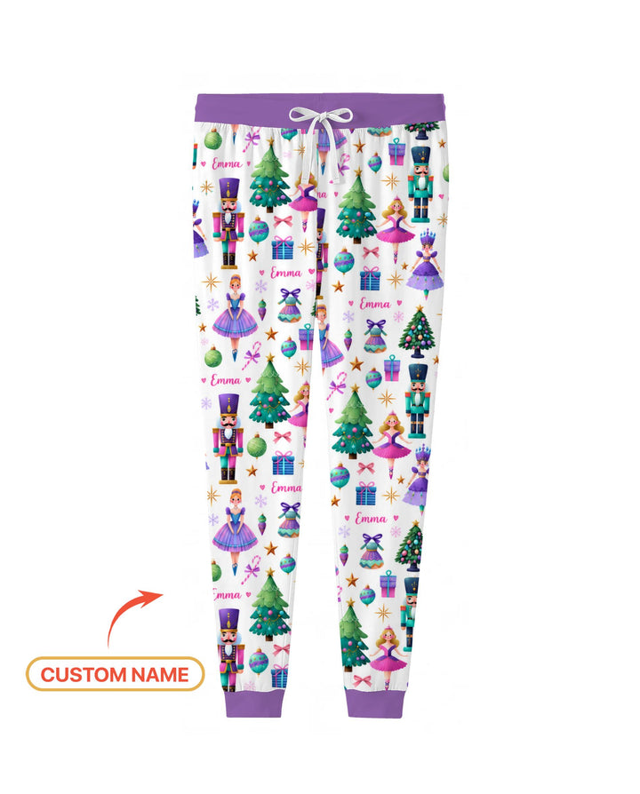 Custom Name Sugar Plum Nutcracker Christmas Bamboo Women Pajama Set