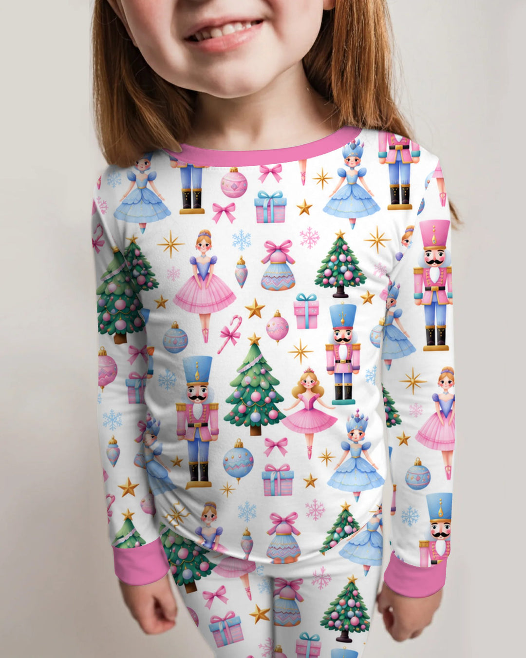 Pastel Sugar Plum Nutcracker Christmas Bamboo Two Piece Long Sleeve Pajama Set