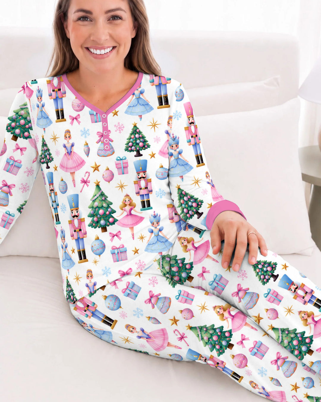 Pastel Sugar Plum Nutcracker Christmas Bamboo Women Pajama Set