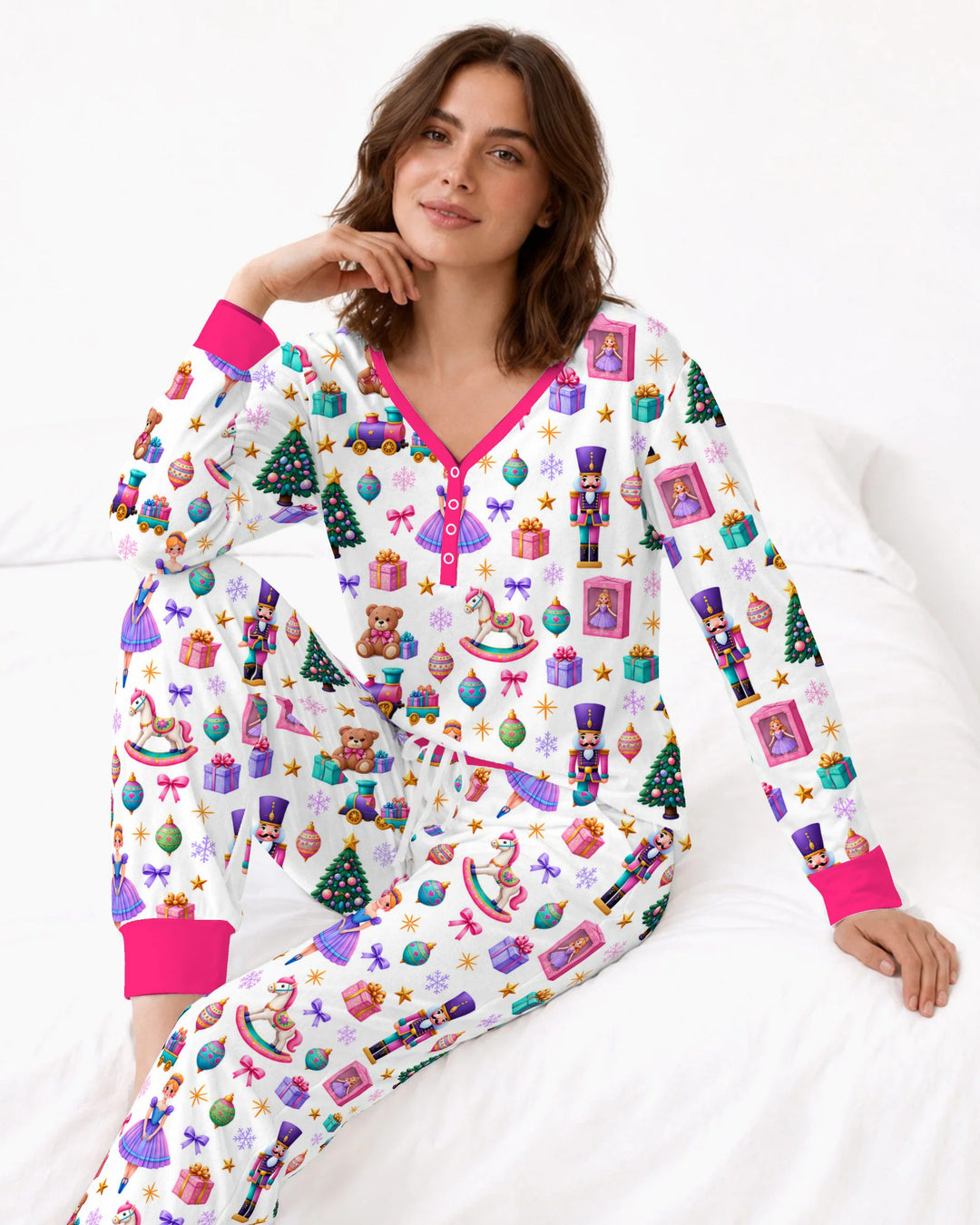 Sugar Plum Nutcracker Christmas Toy Parade Bamboo Women Pajama Set