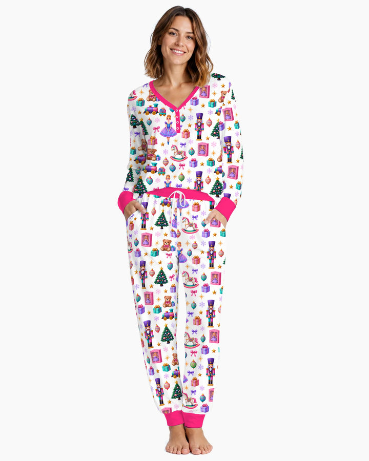Sugar Plum Nutcracker Christmas Toy Parade Bamboo Women Pajama Set
