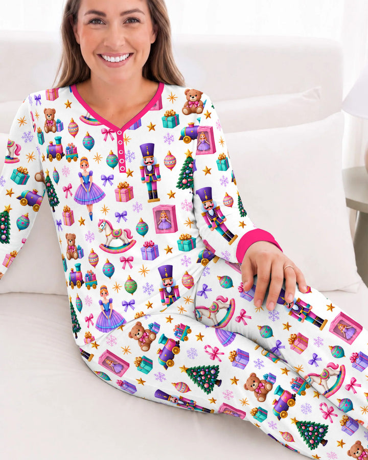 Sugar Plum Nutcracker Christmas Toy Parade Bamboo Women Pajama Set
