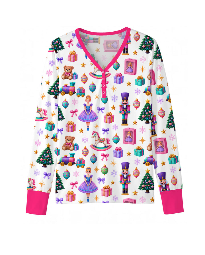 Sugar Plum Nutcracker Christmas Toy Parade Bamboo Women Pajama Set