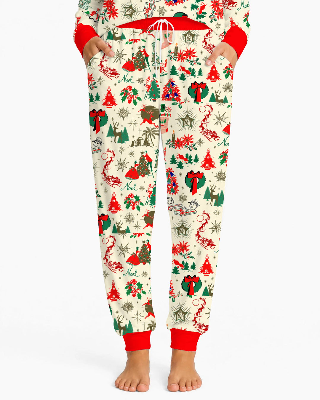 Retro Vintage Christmas Nostalgia Bamboo Women Pajama Set