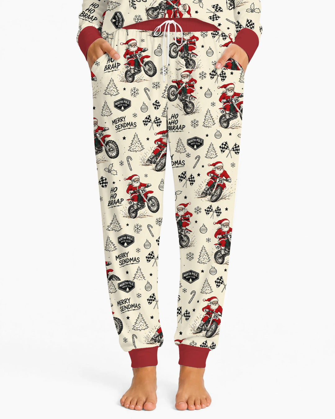 Santa Motocross Merry Sendmas Bamboo Women Pajama Set