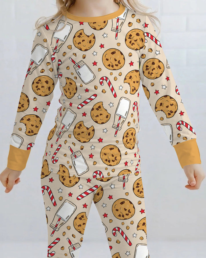 Christmas Cookies and Milk Bamboo Two Piece Long Sleeve Pajama Set
