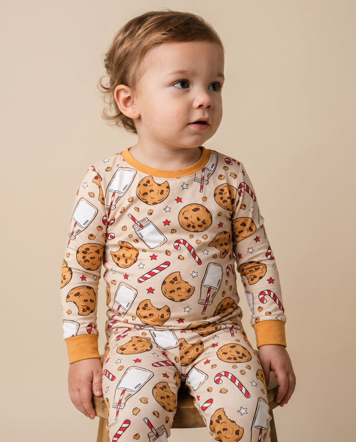 Christmas Cookies and Milk Bamboo Two Piece Long Sleeve Pajama Set