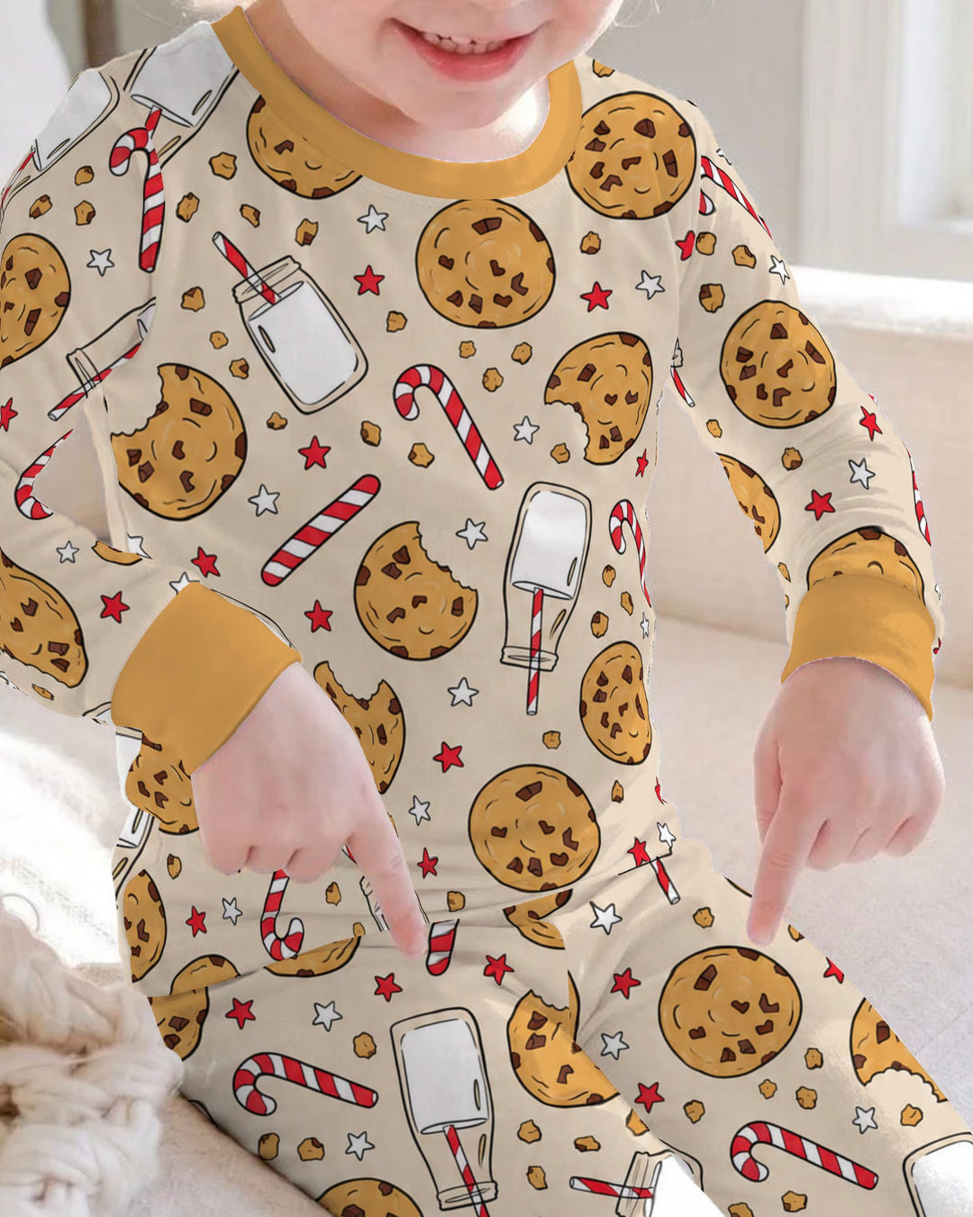 Christmas Cookies and Milk Bamboo Two Piece Long Sleeve Pajama Set