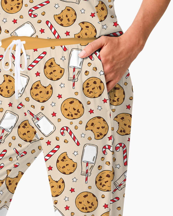 Christmas Cookies and Milk Bamboo Women Pajama Set