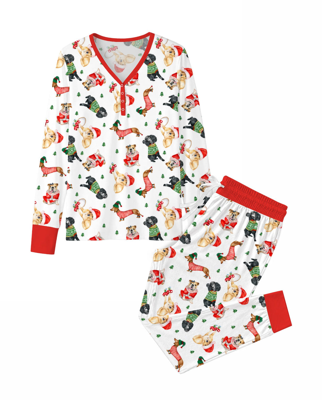 Christmas Dogs in Holiday Sweaters Bamboo Women Pajama Set