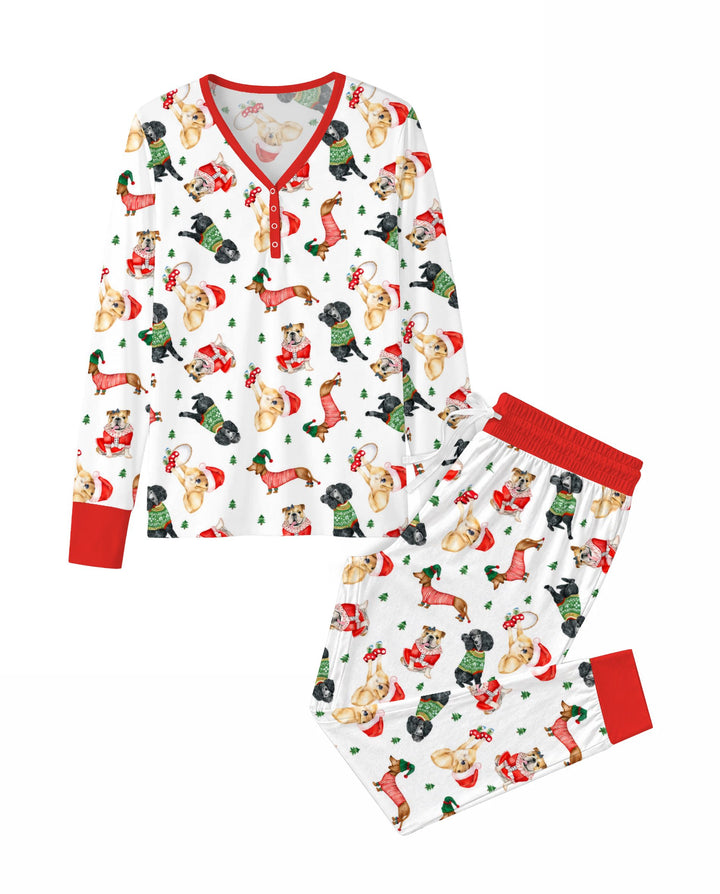 Christmas Dogs in Holiday Sweaters Bamboo Women Pajama Set