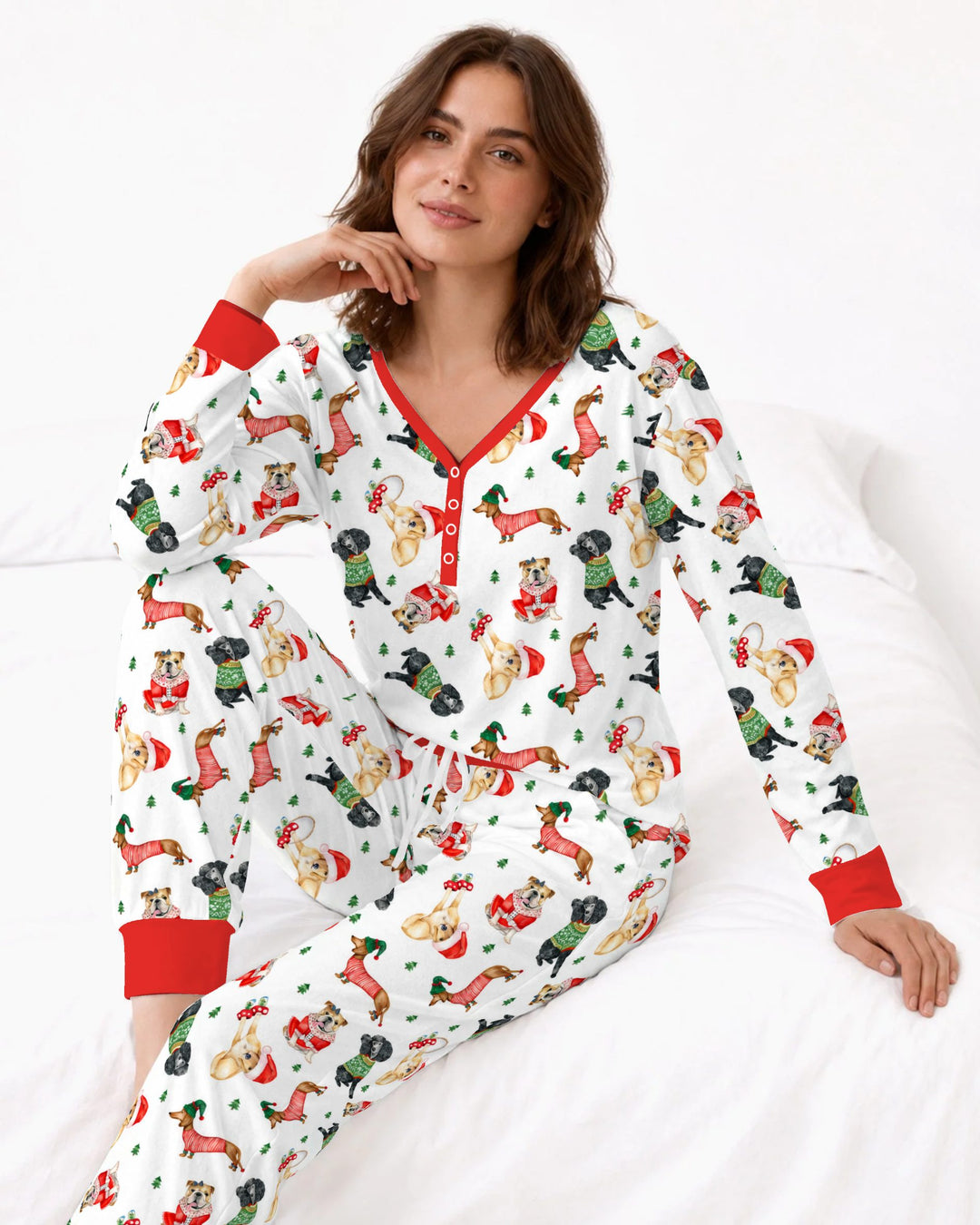 Christmas Dogs in Holiday Sweaters Bamboo Women Pajama Set