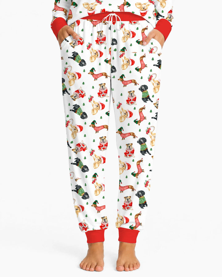 Christmas Dogs in Holiday Sweaters Bamboo Women Pajama Set