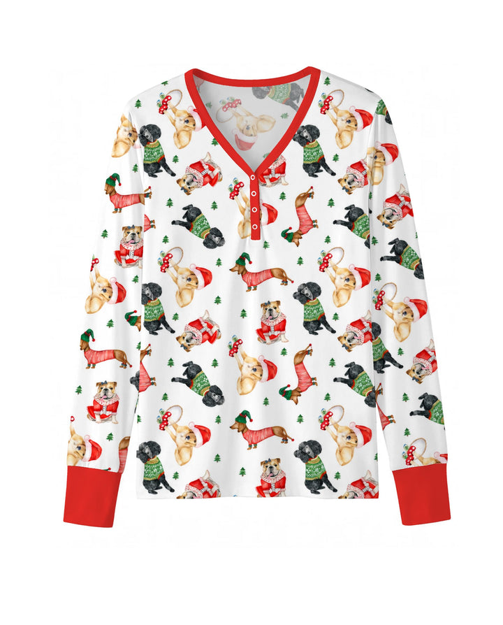 Christmas Dogs in Holiday Sweaters Bamboo Women Pajama Set