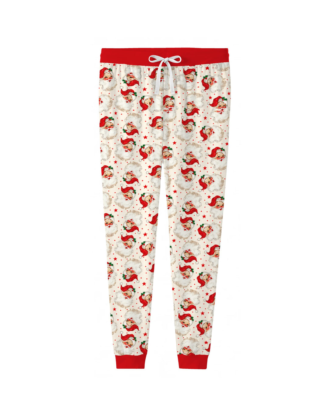 Vintage Santa Red Star Christmas Bamboo Women Pajama Set