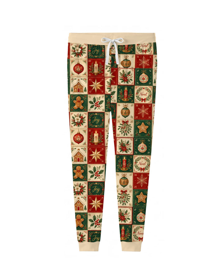 Vintage Christmas Holiday Patchwork Bamboo Women Pajama Set