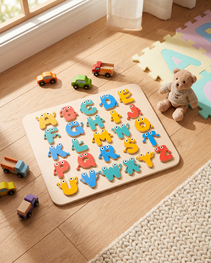 Funny Letter Friends Wooden Alphabet Puzzle