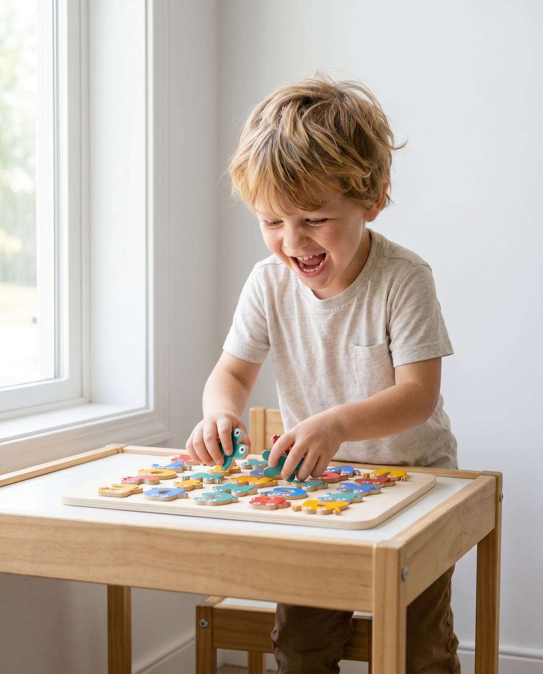 Funny Letter Friends Wooden Alphabet Puzzle