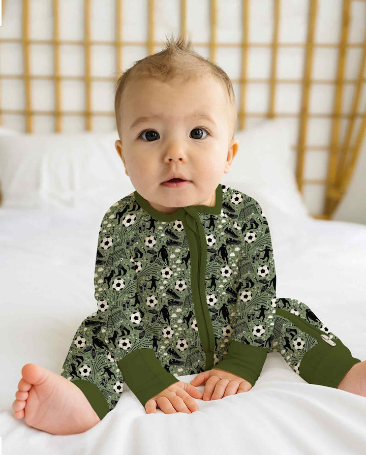 Sage Green Soccer Dreams Bamboo Convertible Zippy