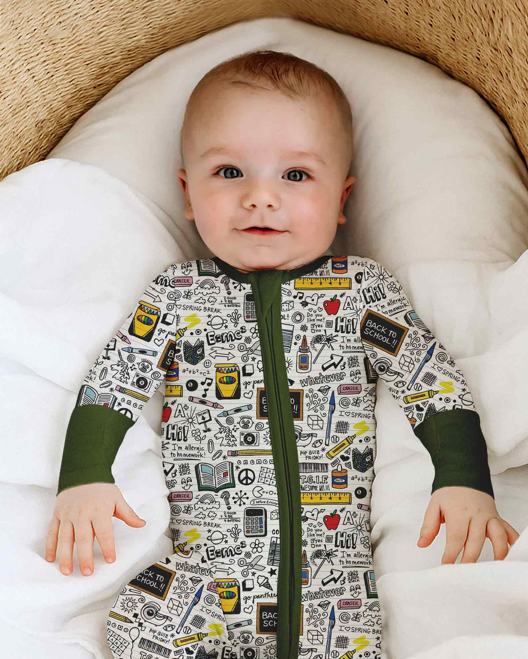 School Days Doodles Bamboo Convertible Zippy