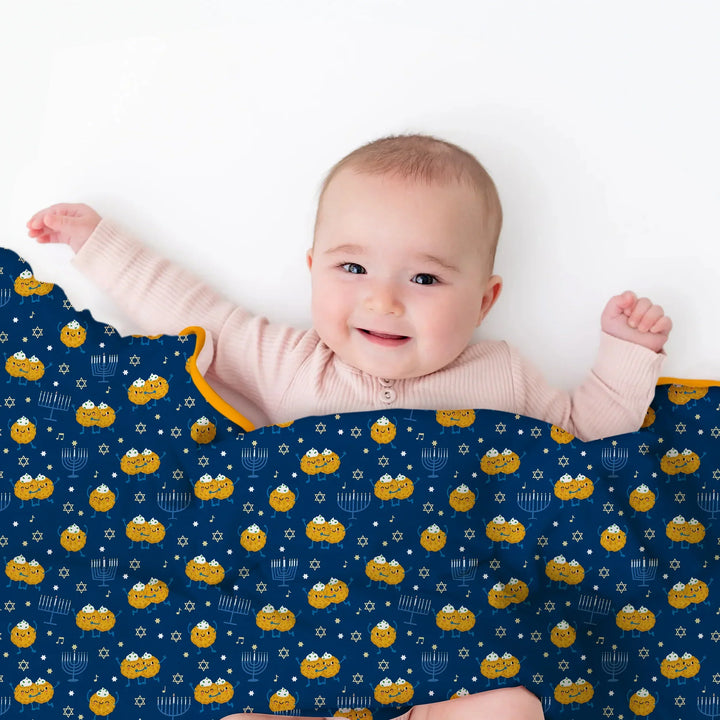 Hanukkah Latke Family Matching Bamboo Blanket