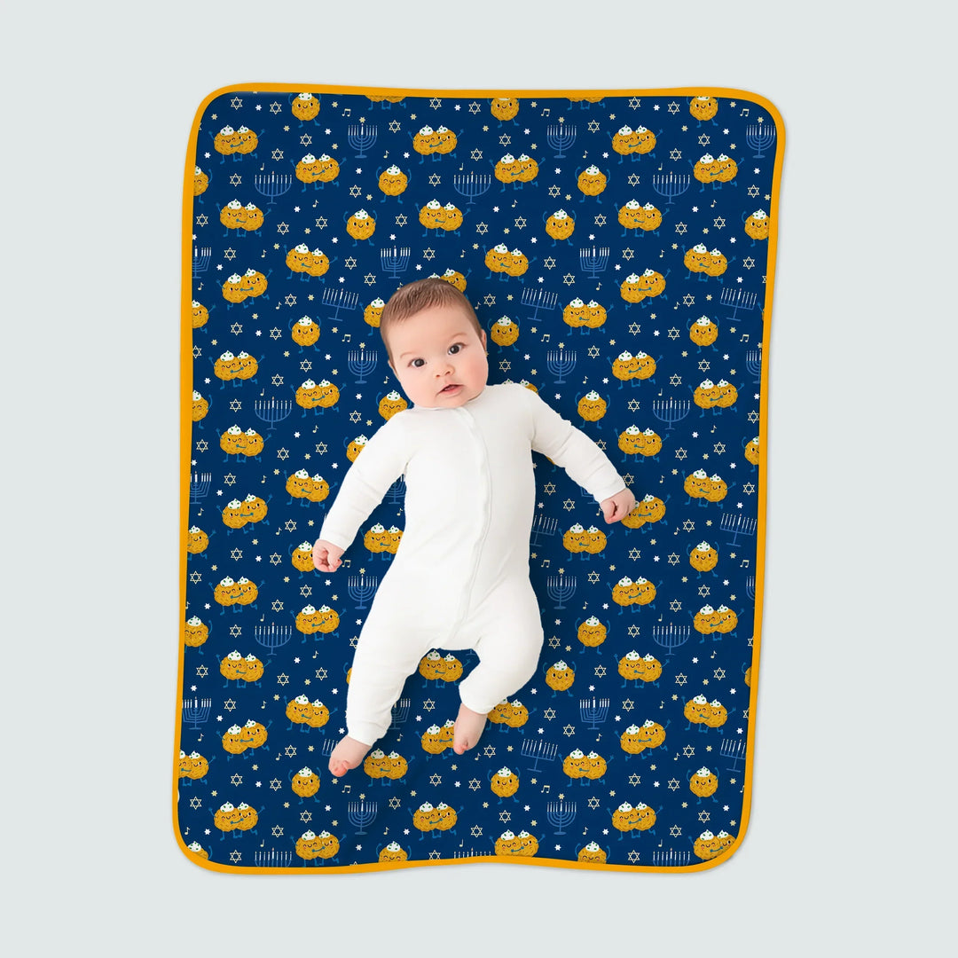 Hanukkah Latke Family Matching Bamboo Blanket