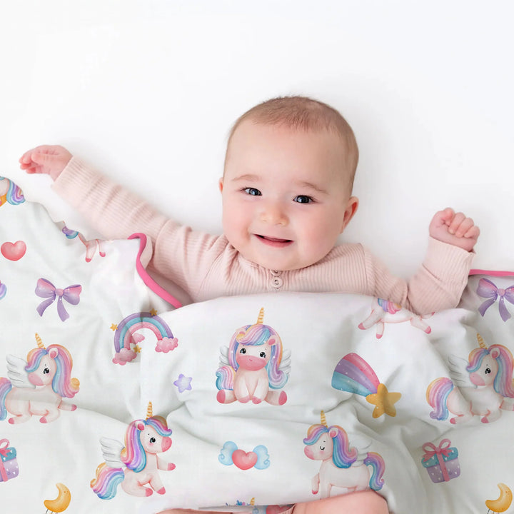 Unicorn Dreams Custom Name Bamboo Blanket