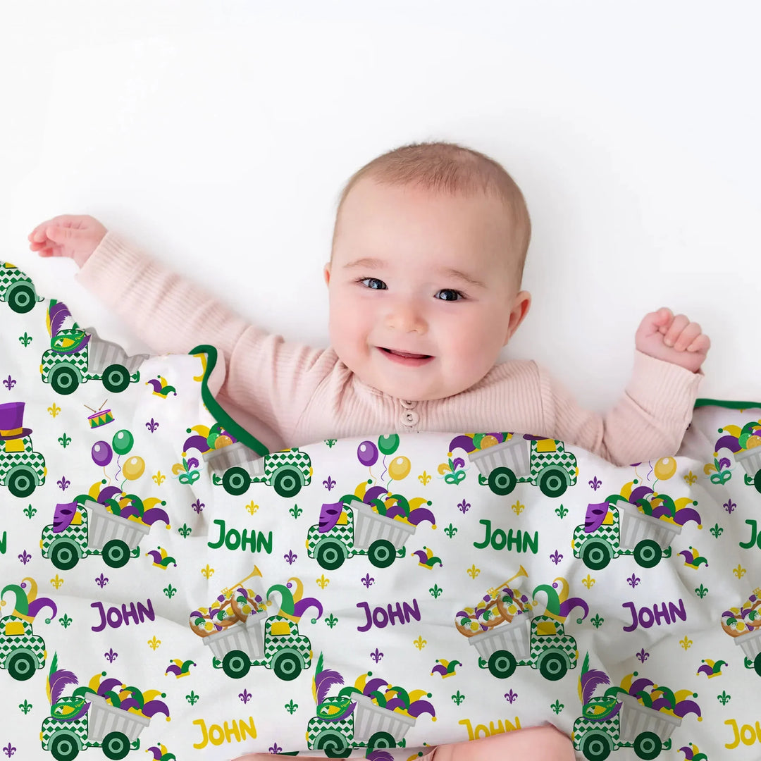 Mardi Gras Trucks Bamboo Blanket