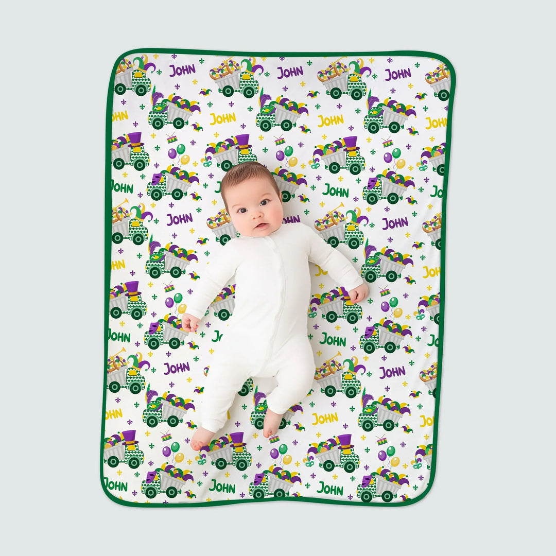Mardi Gras Trucks Bamboo Blanket