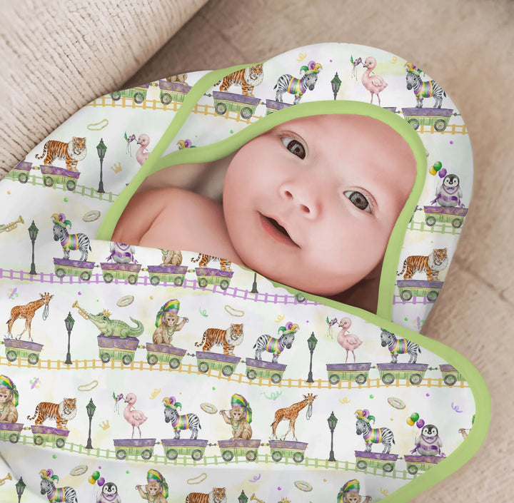 Mardi Gras Jungle Krewe Hooded Bamboo Towel Set