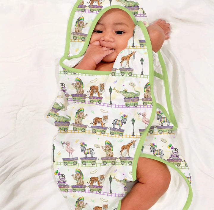 Mardi Gras Jungle Krewe Hooded Bamboo Towel Set