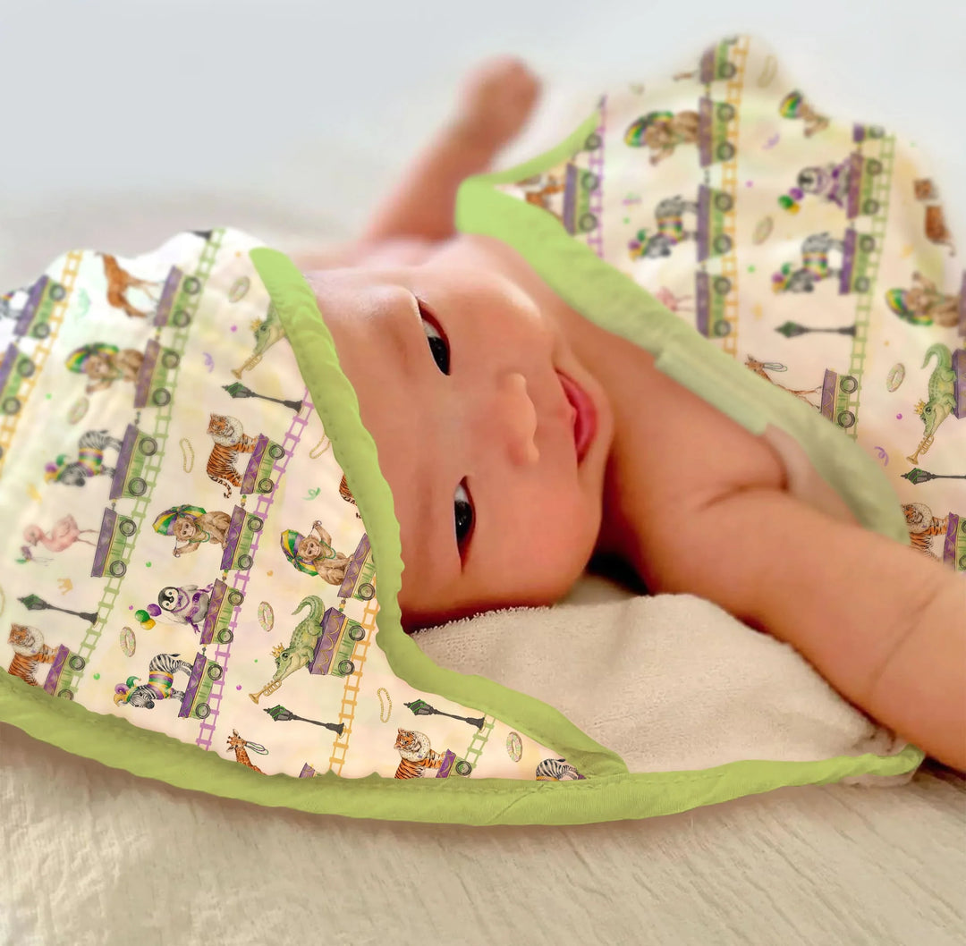 Mardi Gras Jungle Krewe Hooded Bamboo Towel Set