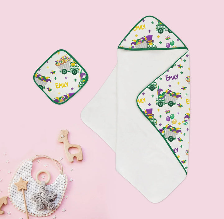 Mardi Gras Trucks Hooded Bamboo Towel Set