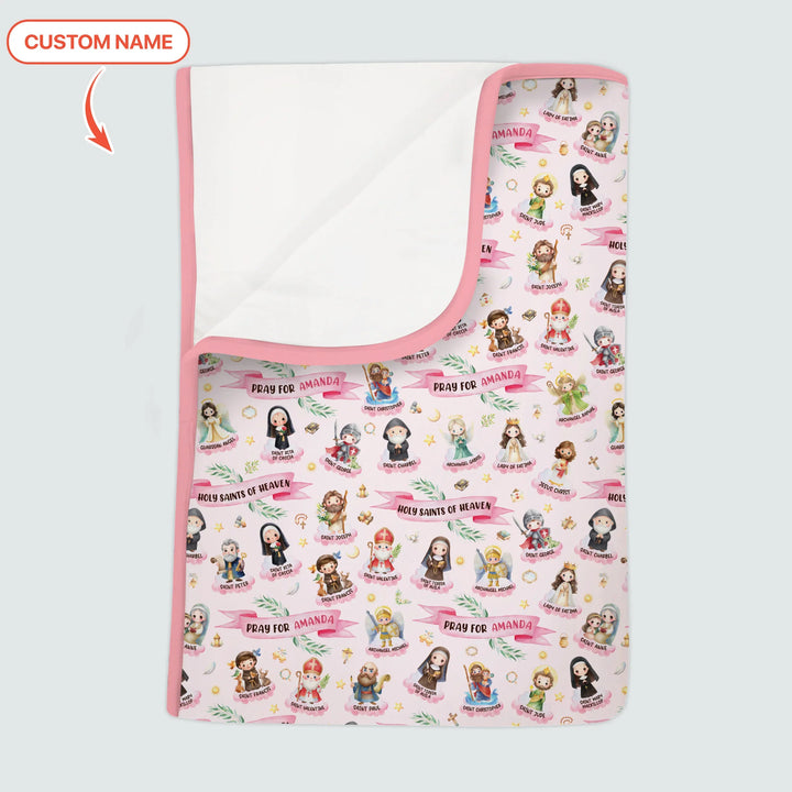 Holy Saints of Heaven Custom Name Bamboo Blanket