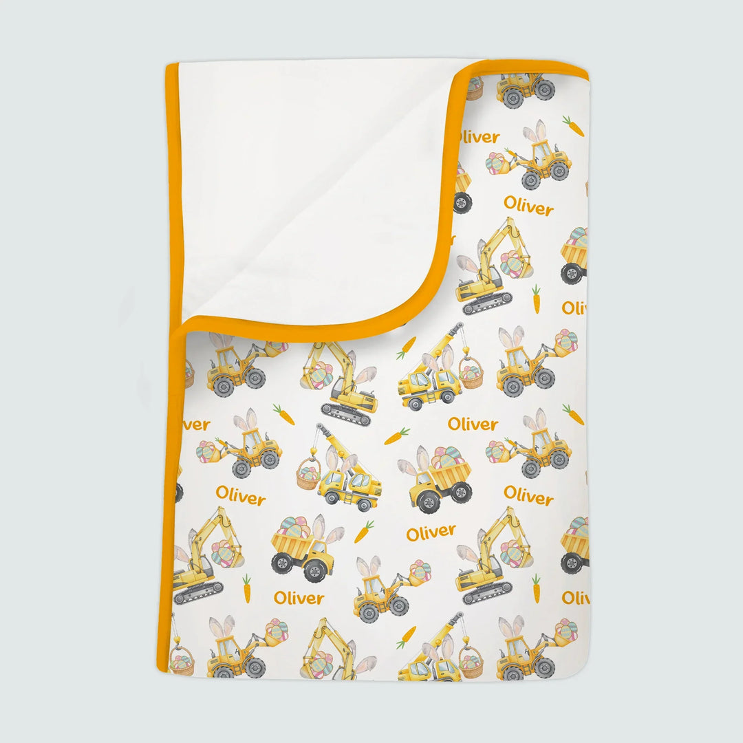 Custom name Eggs-cavator Construction Bamboo Blanket