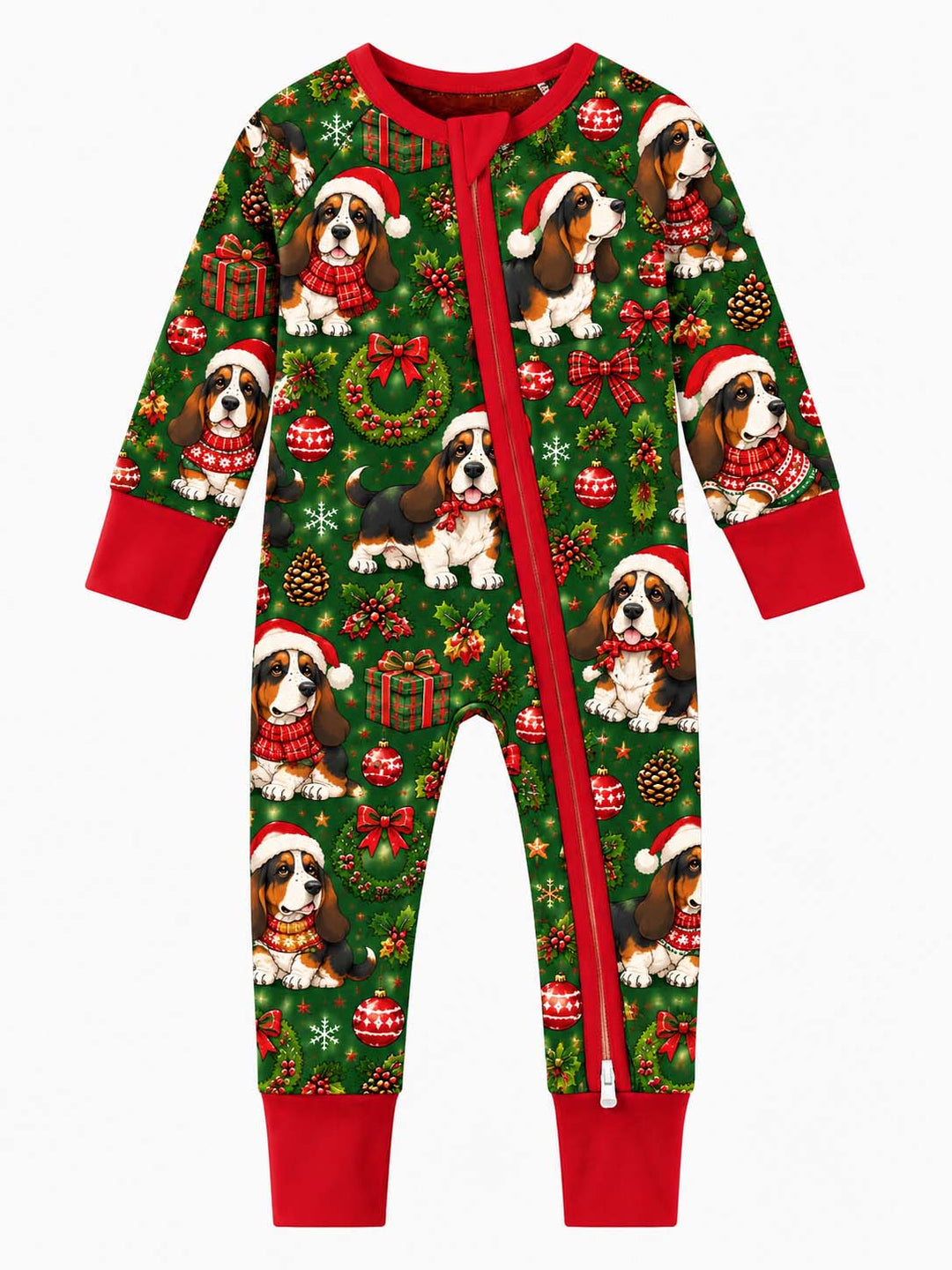 Basset Hound Holiday Wreath Bamboo Convertible Zippy