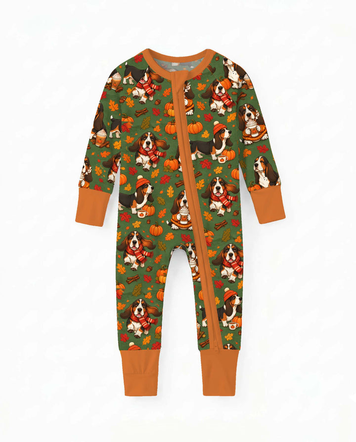 Basset Hound Pumpkin Spice Autumn Bamboo Convertible Zippy