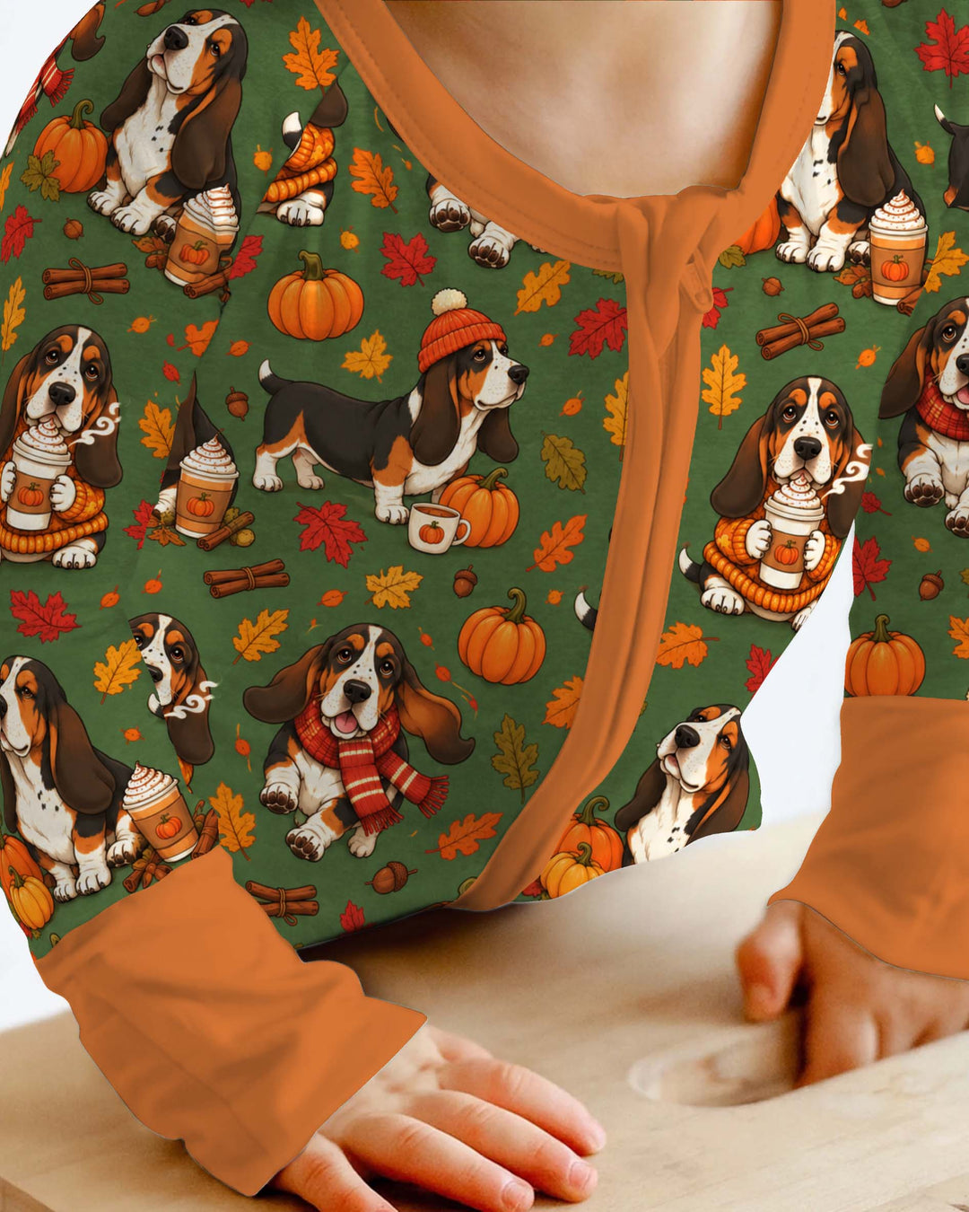 Basset Hound Pumpkin Spice Autumn Bamboo Convertible Zippy