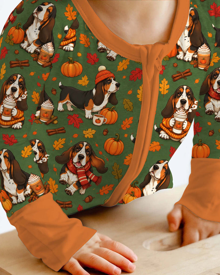 Basset Hound Pumpkin Spice Autumn Bamboo Convertible Zippy