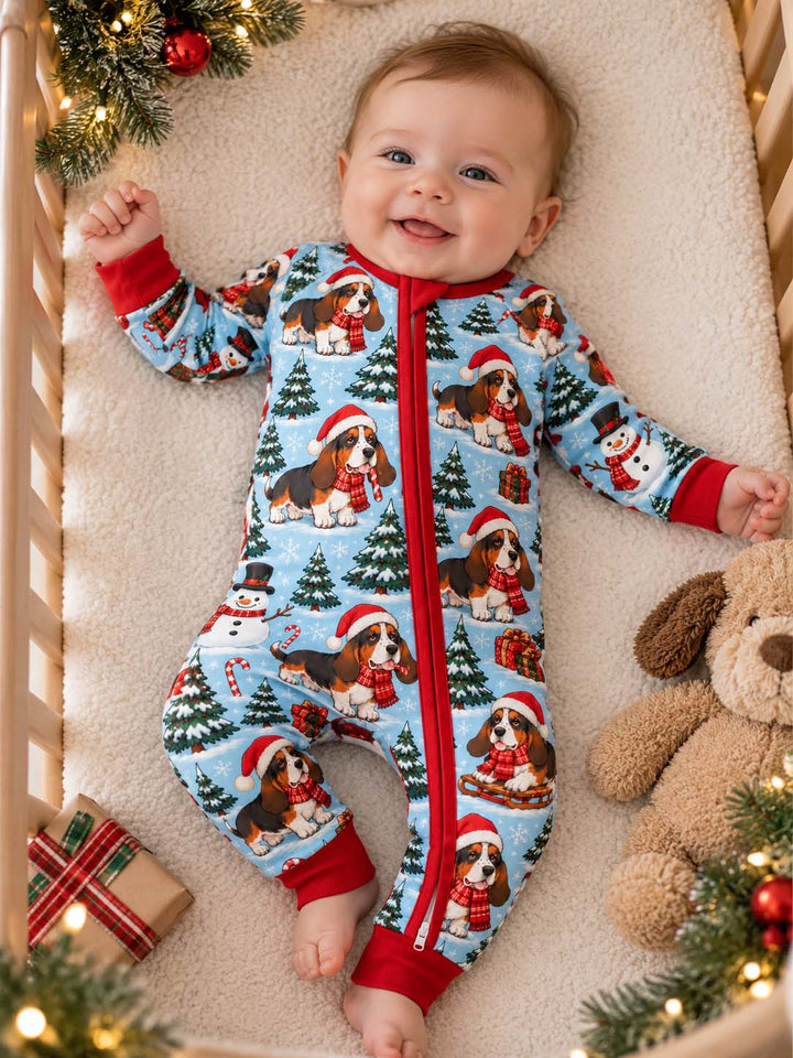 Basset Hound Winter Wonderland Bamboo Convertible Zippy