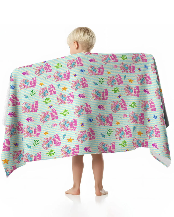 Turtley Over It Family Matching Bamboo Beach Towel