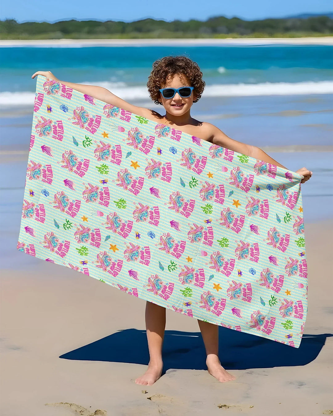 Turtley Over It Family Matching Bamboo Beach Towel