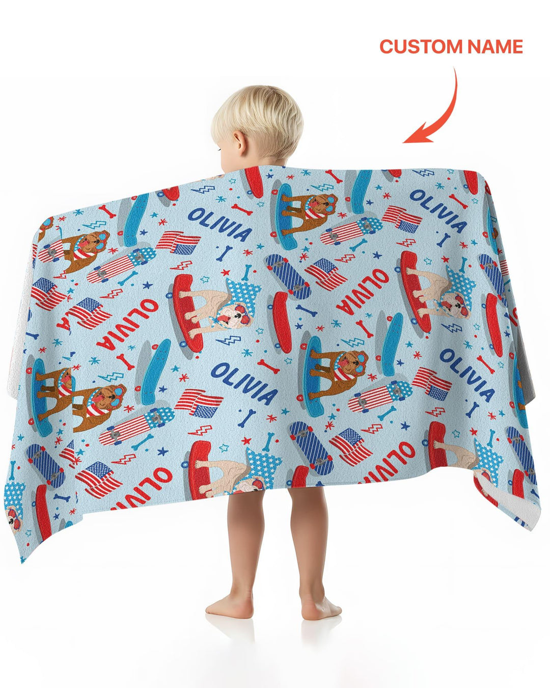 Joyful American Skates Custom Kid Bamboo Beach Towel