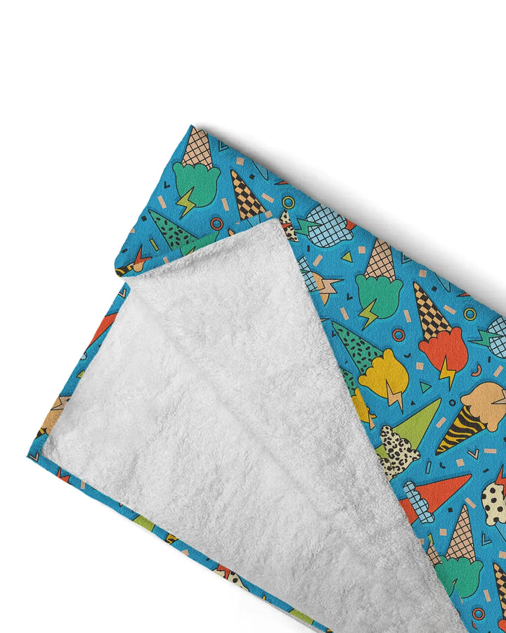 Summer Retro Ice Creams Family Matching Bamboo Beach Towel