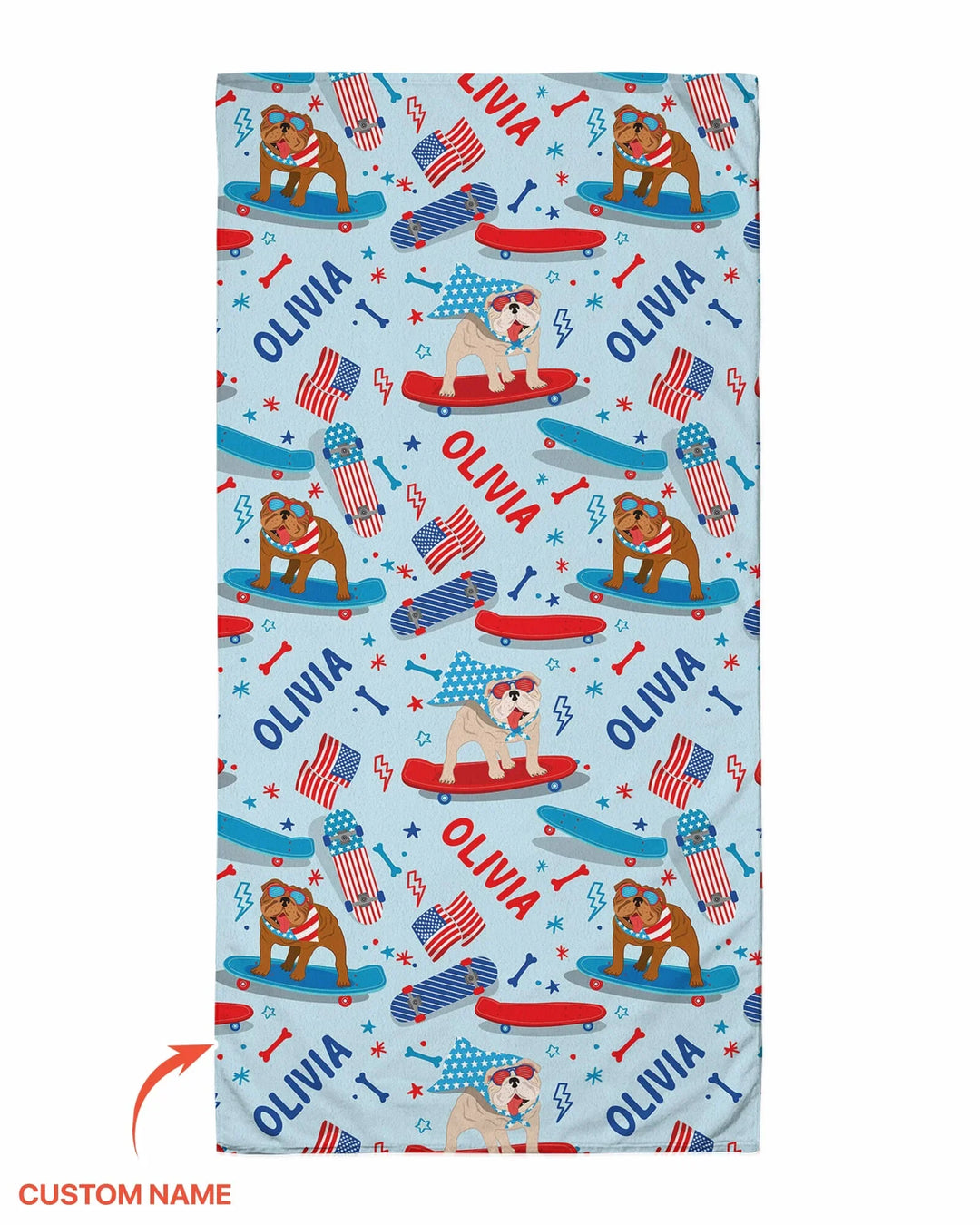 Joyful American Skates Custom Kid Bamboo Beach Towel