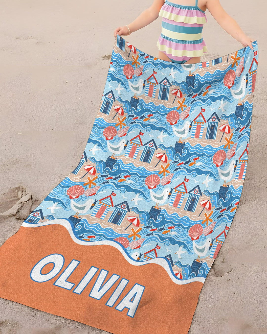 Little Beach Day Bamboo Beach Towel