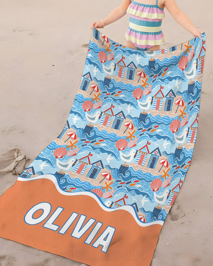 Little Beach Day Bamboo Beach Towel