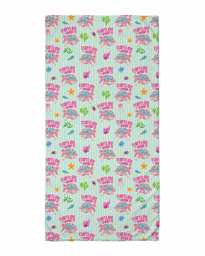 Turtley Over It Family Matching Bamboo Beach Towel