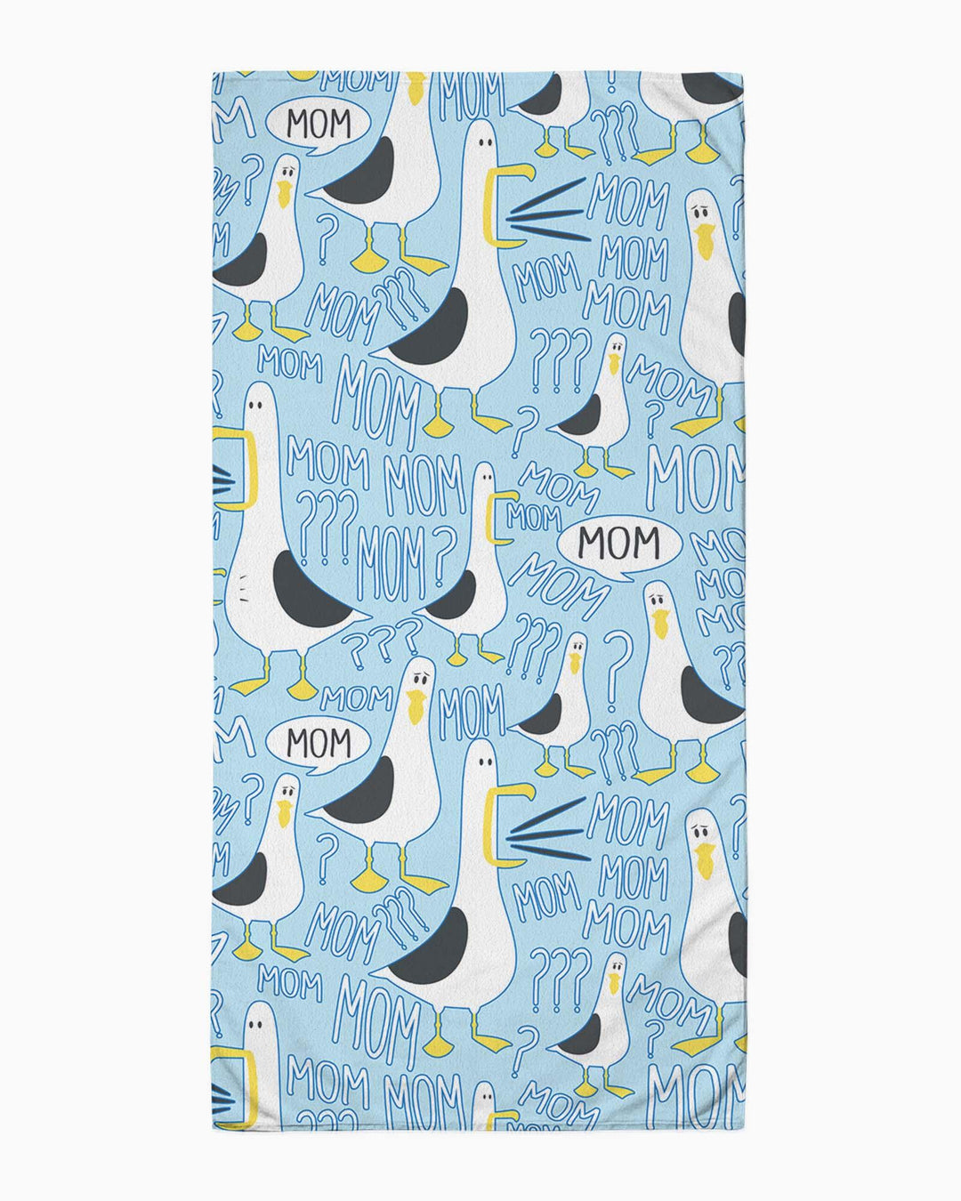 Funny Seagull MOM Beach Towel