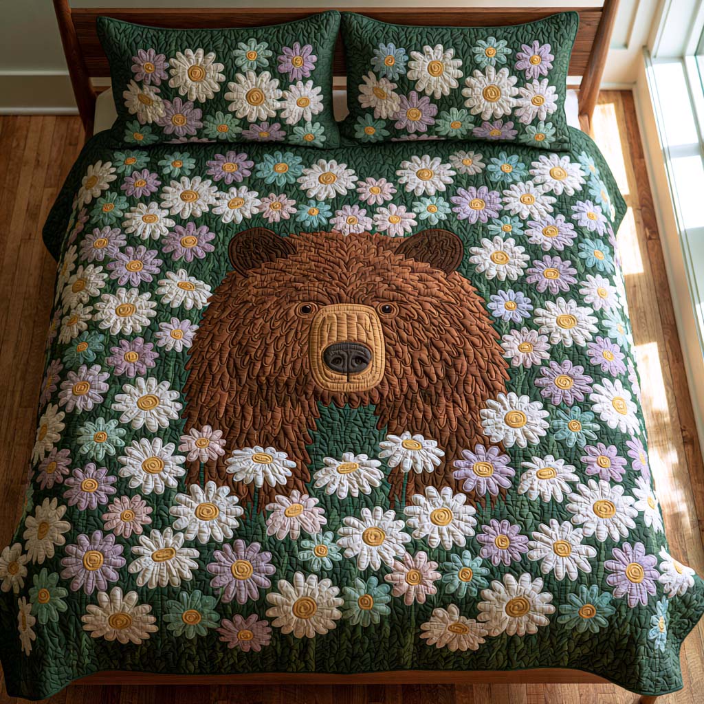 Bear Happy Trails Bamboo Quilt Bedding Set